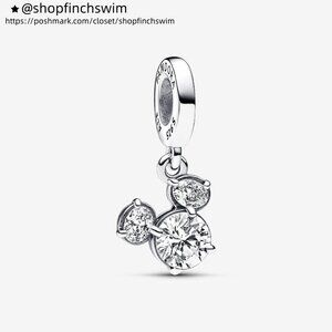 Pandora Disney Mickey Mouse Sparkling Head Silhouette Dangle Charm